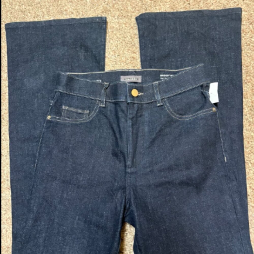 ANTHROPOLOGIE DL1961 BRIDGET SPLIT HEM BOOT HIGH RISE INDIGO JEANS NEW 26 w - Picture 5 of 9
